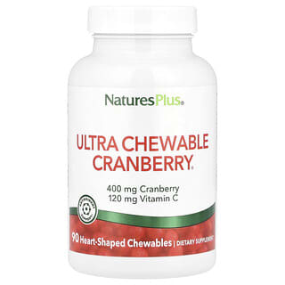 NaturesPlus, UltraChewable Cranberry®, 90 comprimidos masticables con forma de corazón