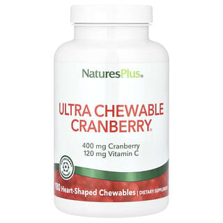 NaturesPlus, Ultra Chewable Cranberry®, 180 жевательных таблеток в форме сердца