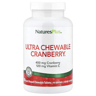 NaturesPlus, Ultra Chewable Cranberry®, 180 жевательных таблеток в форме сердца
