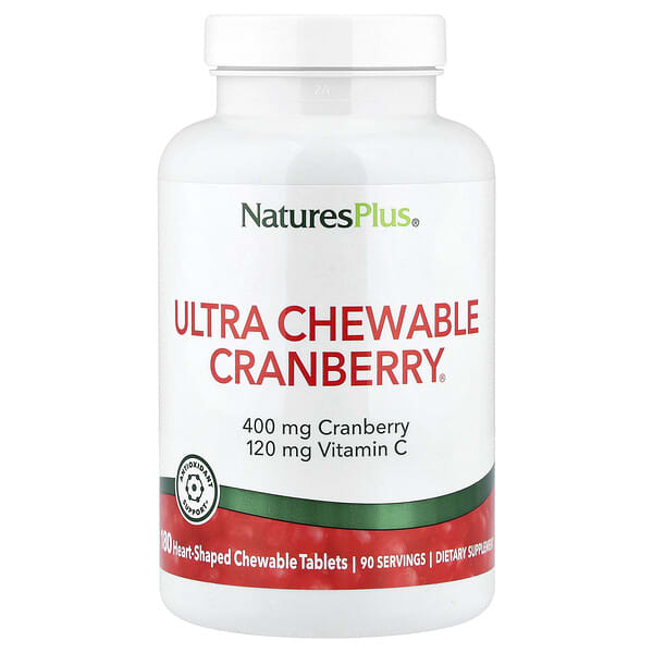 NaturesPlus, Ultra Chewable Cranberry®, 180 Heart-Shaped Chewables Tablets — product photo 1