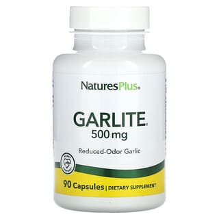NaturesPlus, Garlite, 500 mg, 90 Cápsulas