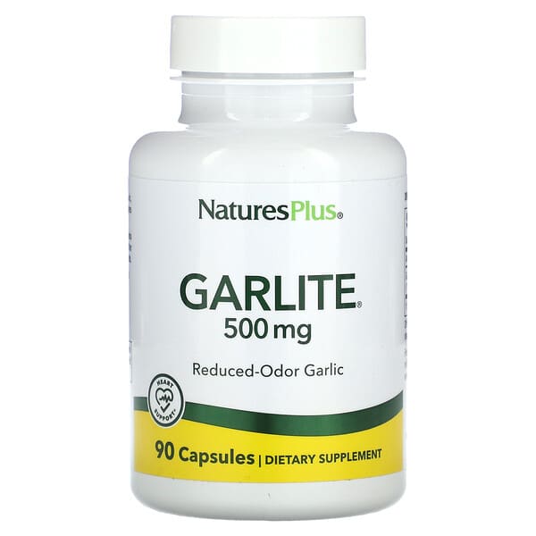 NaturesPlus, Garlite, 500 mg, 90 Capsules