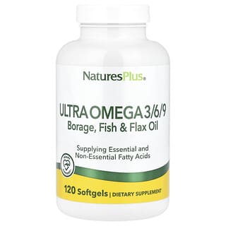 NaturesPlus, Ultra Omega 3/6/9, 120 miękkich kapsułek