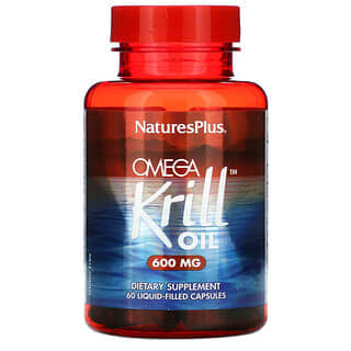 NaturesPlus, Omega Krill Oil（オメガクリルオイル）、600mg、液状カプセル60粒