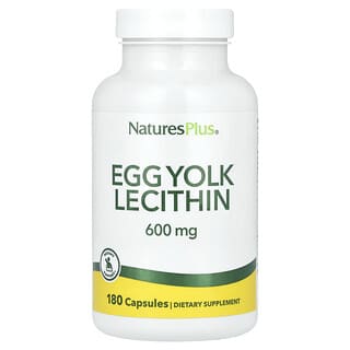 NaturesPlus, Lecitina de Gema de Ovo, 600 mg, 180 Cápsulas (300 mg por Cápsula)