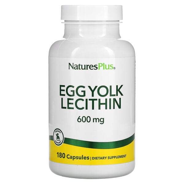 NaturesPlus, лецитин з яєчних жовтків, 600 мг, 90 вегетаріанських капсул