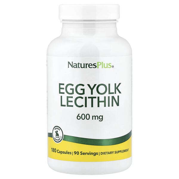 NaturesPlus, Lecitina de yema de huevo, 180 cápsulas (300 mg por cápsula)