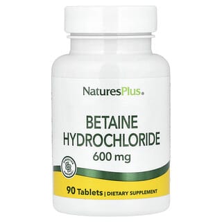 NaturesPlus, Betainhydroklorid, 600 mg, 90 tabletter