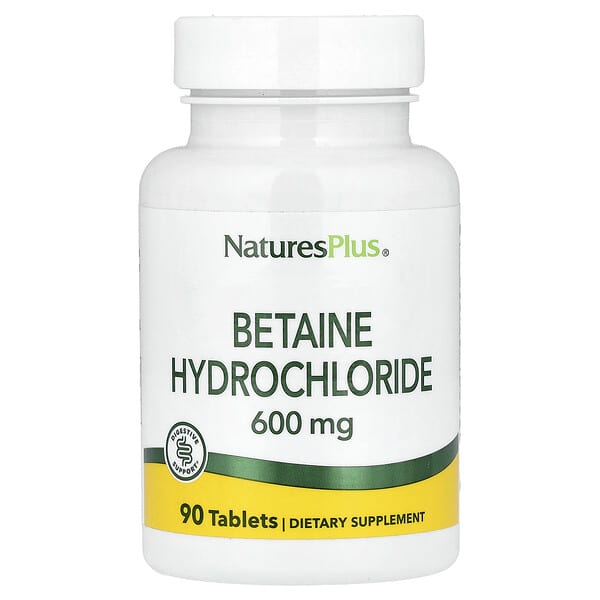 NaturesPlus, 베타인 염산염, 600mg, 90정