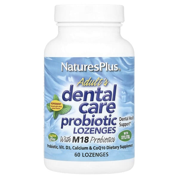 NaturesPlus, пробіотичні пастилки для догляду за зубами для дорослих, перцева м’ята, 60 шт