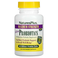 NaturesPlus, Ultra Probiotics, Probiotika, maximale Stärke, 40 Milliarden, 60 vegetarische Kapseln