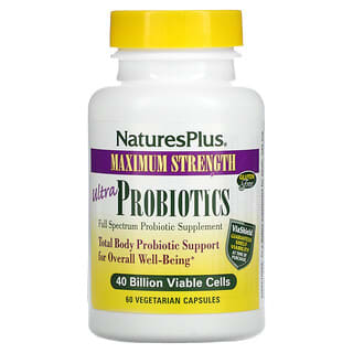 NaturesPlus, Ultra Probiotics, Maximum Strength, 40 Billion, 60 Vegetarian Capsules