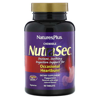 NaturesPlus, Chewable NutraSec,  Peppermint, 90 Tablets