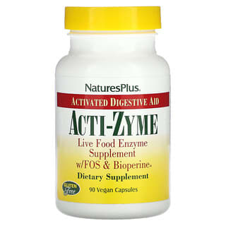 NaturesPlus, Acti-Zyme（アクティザイム）、Activated Digested Aid、ヴィーガンカプセル90粒