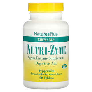 NaturesPlus, Nutri-Zyme masticable, Menta`` 90 comprimidos