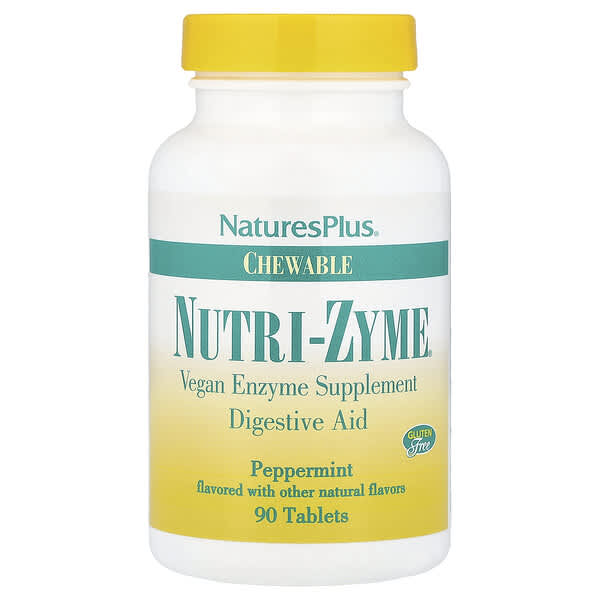 NaturesPlus Nutri-Zyme® Chewable, Peppermint, 90 Tablets
