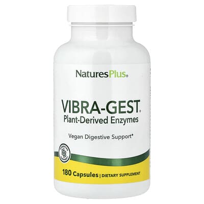NaturesPlus, Vibra-Gest®, Plant-Sourced Enzymes, 180 Capsules