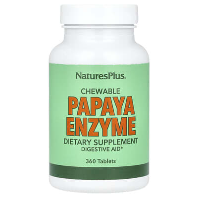 NaturesPlus, Papaya Enzyme Supplement, Chewable Tablets, 360 Tablets