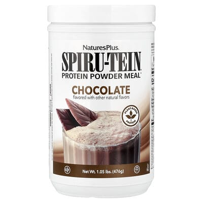 NaturesPlus, Spiru-Tein Protein Powder Meal Replacement, Chocolate Flavor, 1.05 lb (476 g)