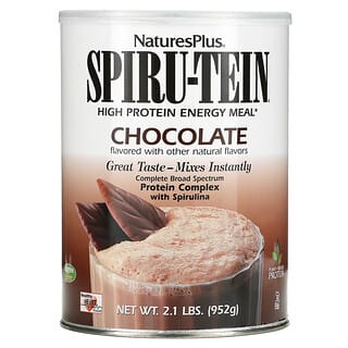 NaturesPlus, Spiru-Tein（スピルテイン）高タンパク質エネルギーミール、チョコレート、952g（2.1ポンド）