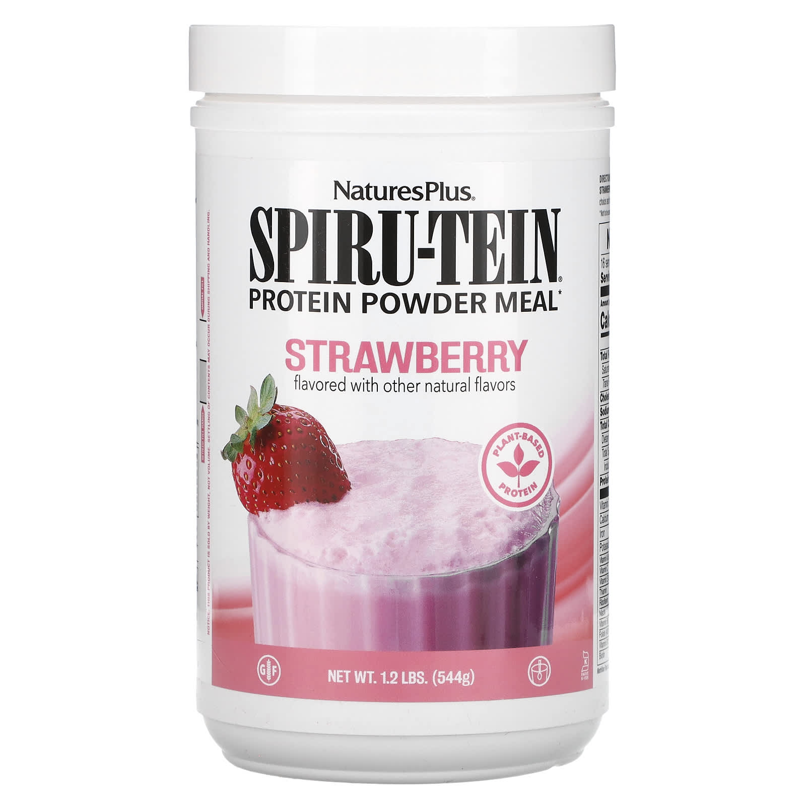 NaturesPlus, SpiruTein, Protein Powder Meal, Strawberry, 1.2 lbs (544 g)