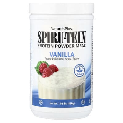 NaturesPlus, Spiru-Tein®, Protein Powder Meal Replacement, Vanilla, 1.06 lbs (480 g)