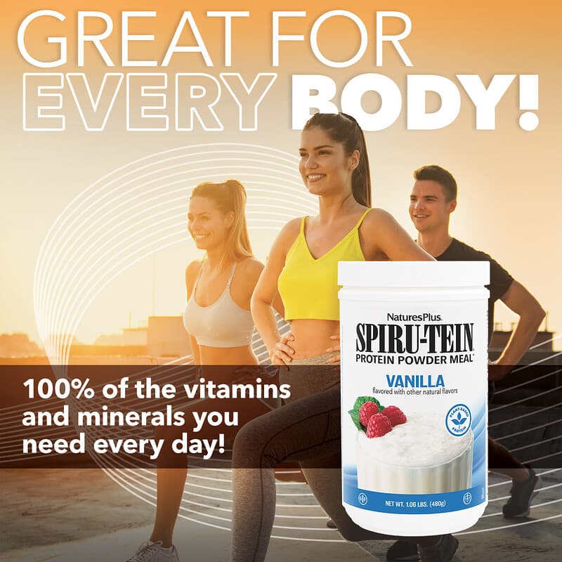 プロテイン Spiru-Tein（スピルテイン）、プロテインパウダーミール、バニラ