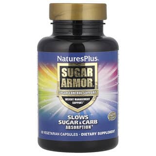 NaturesPlus, Sugar Armor, Contrôle du sucre, 60 capsules végétariennes