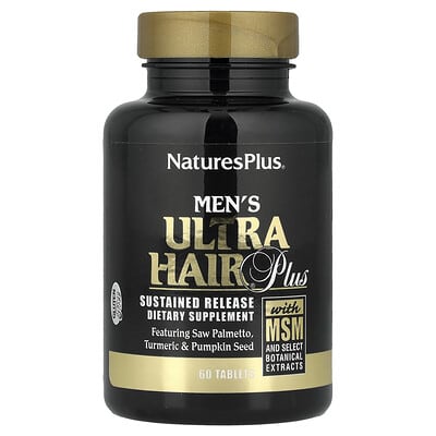 NaturesPlus, Men's Ultra Hair® Plus with Methylsulfonylmethane and Selected Botanical Extracts, 60 Tablets