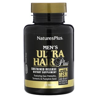 NaturesPlus, 含MSM和精選植物精華男士健康頭髮超級支持, 60 片
