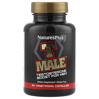 NaturesPlus, T Male, добавка с тестостероном для мужчин, 60 растительных капсул