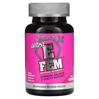 NaturesPlus, Ultra E Fem für Frauen, maximale Stärke, 90 Tabletten mit verlängerter Freisetzung