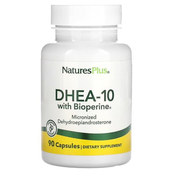 NaturesPlus, 含 BioPerine 的 DHEA-10，90 粒膠囊