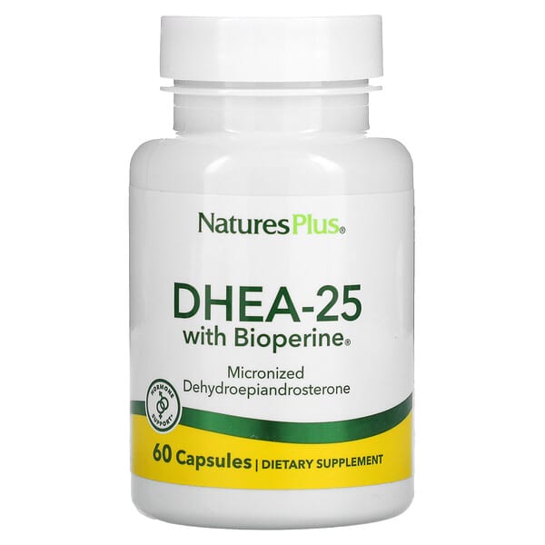 NaturesPlus, DHEA-25 mit Bioperin, 60 Kapseln