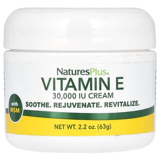 NaturesPlus, Vitamin E Cream With MSM, 30,000 IU, 2.2 oz (63 g)