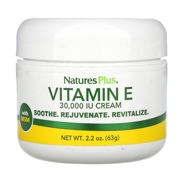 NaturesPlus, Vitamin E Cream, Vitamin-E-Creme, 30.000 IU, 63 g (2,2 oz.)