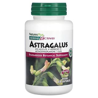 NaturesPlus, Herbal Actives, астрагал, 450 мг, 60 веганских капсул