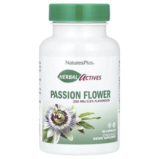 NaturesPlus, Ativos herbais, flor de maracujá, 250 mg, 60 cápsulas vegetais