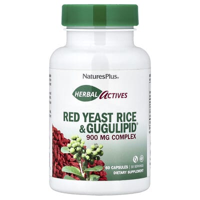 NaturesPlus, Herbal Actives, Red Yeast Rice and Gugulipid®, 60 Capsules