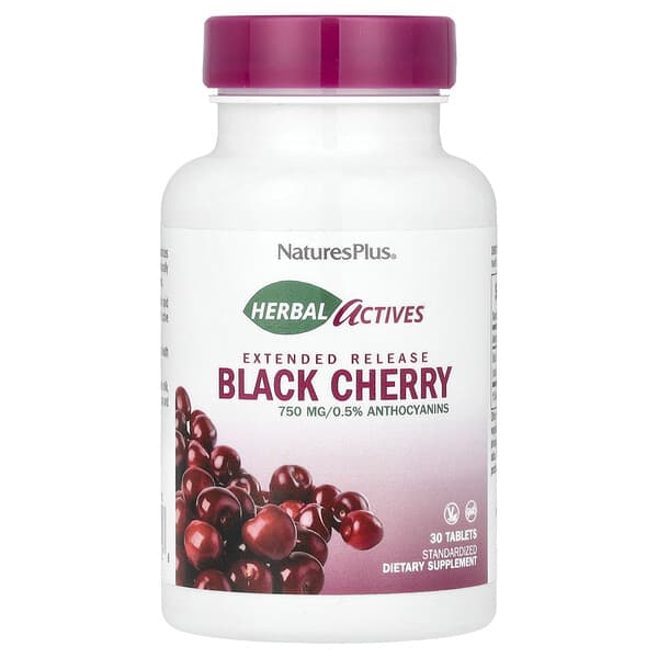 NaturesPlus, 허브 액티브, 블랙 체리, 750mg, 30정