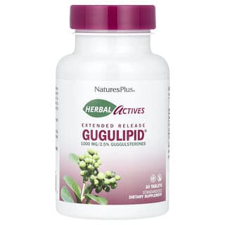 NaturesPlus, Herbal Actives, Gugulipid®, с замедленным высвобождением, 1000 мг, 30 таблеток