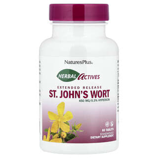 NaturesPlus, Herbal Actives, зверобой, 450 мг, 60 таблеток