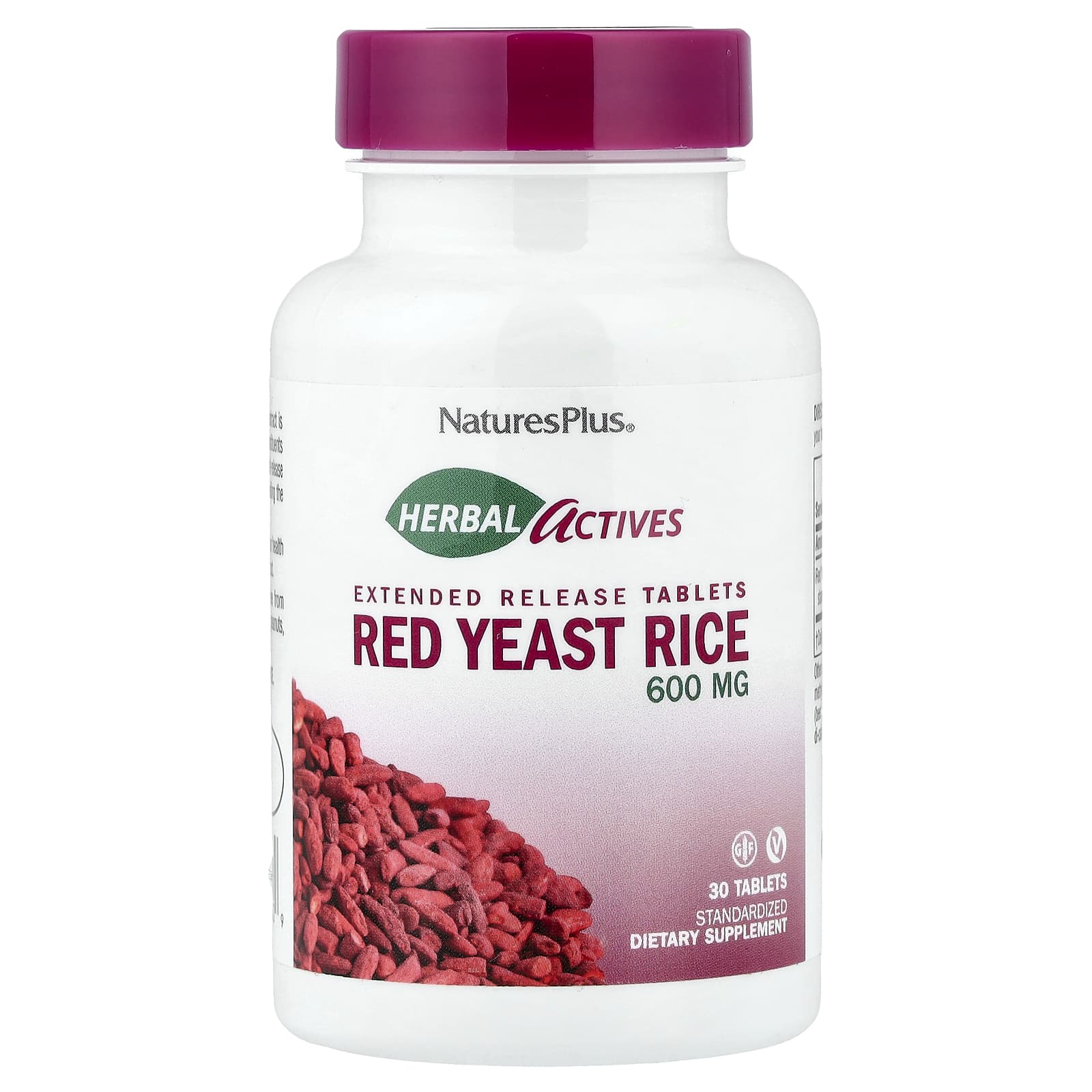 NaturesPlus Herbal Actives, Red Yeast Rice – 30 comprimés de NaturesPlus