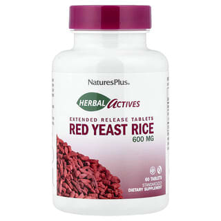 NaturesPlus, Gyógynövény hatóanyagok, vörös rizsélesztő, 600 mg, 60 tabletta