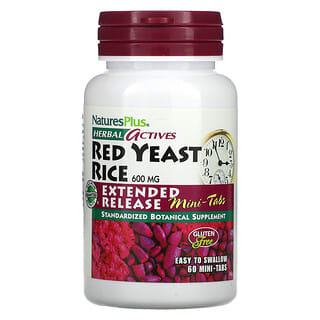 NaturesPlus, Herbal Actives, Red Yeast Rice, 600 mg, 60 Mini-Tablets (300 mg per Tablet)