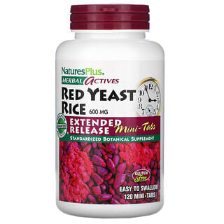 NaturesPlus, Herbal Actives, красный ферментированный рис, 300 мг, 120 мини-таблеток