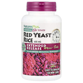 NaturesPlus, Herbal Actives, Red Yeast Rice, 600 mg, 120 Mini-Tabs (300 mg per Tablet)