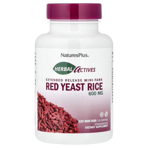 NaturesPlus Herbal Actives, Red Yeast Rice, 120 Mini-Tabs (300 mg per Tab)