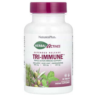 NaturesPlus, Herbal Actives, Extended Release Tri-Immune™, 60 comprimés