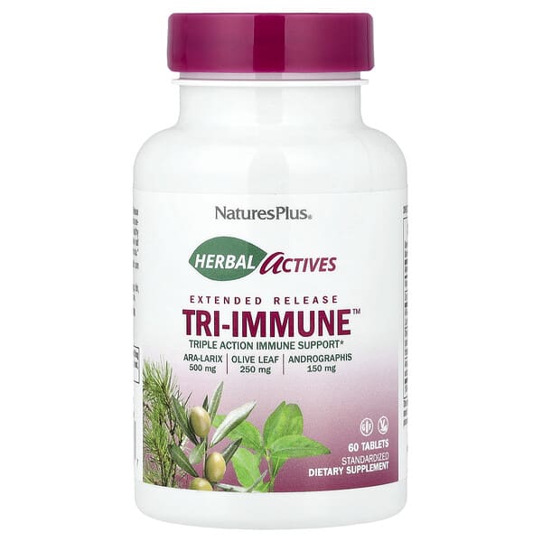 NaturesPlus Herbal Actives, Extended Release Tri-Immune™, 60 Tablets